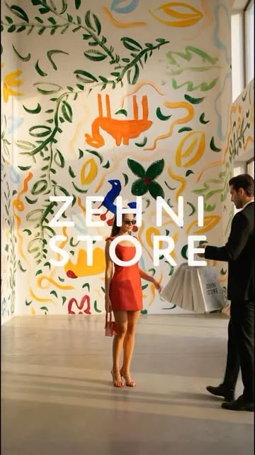 Расписная стена с надписью ZEHNI STORE — кадр ролика о запуске приложения
